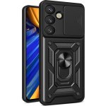 Hurtel Hybrid Armor Camshield Armored Case se stojánkem a krytem kamery pro Xiaomi 15 Ultra 5G - černý – Zboží Živě