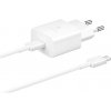 Nabíječka pro mobilní telefony Samsung cestovní nabíječka 15W + USB-C/USB-C datový kabel White (Bulk) 57983112611