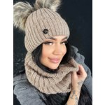 Fashionweek Dámská zimní čepice se dvěma bambulkami MAD-K2 Capuccino – Hledejceny.cz