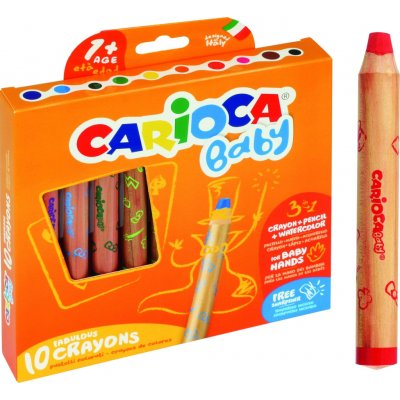 Carioca Wooden Pastelky 3v1 10ks+ořezávátko – Sleviste.cz