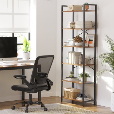 Knihovna Navaro hnědá/černá EZ0199 – Zboží Dáma