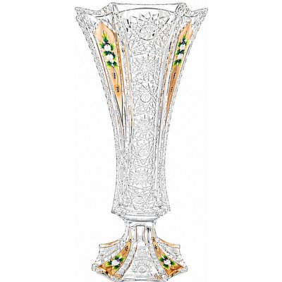 Bohemia Crystal broušená váza zlacená 420 mm – Hledejceny.cz