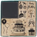 Grafix Dřevěná razítka a černý polštářek – Sleviste.cz