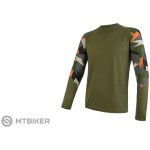 Sensor Merino IMPRESS pánské triko dlouhý rukáv safari/camo – Zboží Dáma