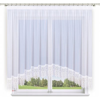 BytoTex Hotová oblouková záclona Monika s krajkou 400x180 cm – Hledejceny.cz