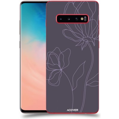 Pouzdro ACOVER Samsung Galaxy S10 Plus G975 s motivem Line Flower II – Zboží Mobilmania