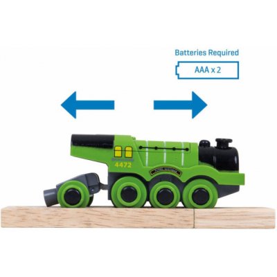Bigjigs Rail Elektrická lokomotiva Flying Scotsman zelená – Zboží Dáma