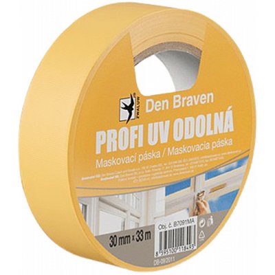 Den Braven Profi UV odolná maskovací páska 50 mm x 33 m žlutá – Sleviste.cz