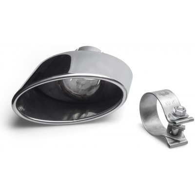 FOX nerezová leštěná koncovka výfuku oválná 160x90 mm (Typ 38) zkosená, levá, průměr vstupu 60 mm – Zbozi.Blesk.cz