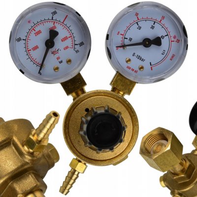 GEKO G80034 Redukční ventil CO2 a ARGON mix 2 manometry – Sleviste.cz