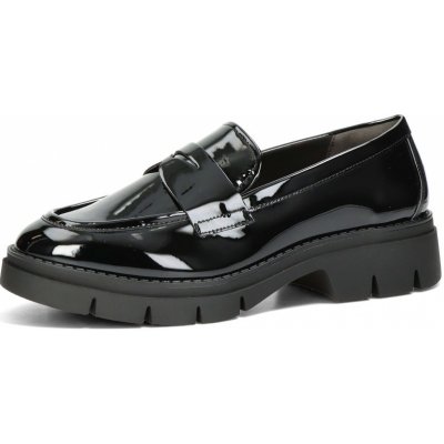 Tamaris dámské lakované mokasíny černé – Zboží Dáma