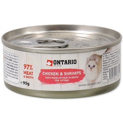 Ontario Cat Junior Chicken Pieces & Shrimp 95 g – Zboží Mobilmania