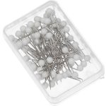 Galanterie Špendlíky s plastovou hlavičkou 80 ks, bílé – Sleviste.cz