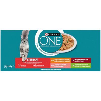 PURINA ONE STERILCAT minifiletky s hovězím a mrkví 40 x 85 g