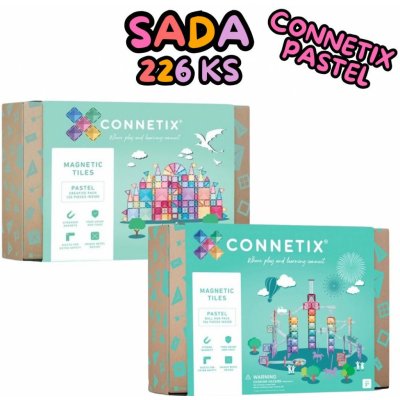 Connetix Pastel Creative pack 120 ks + Kuličkodráha PASTEL 106 ks – Zboží Dáma