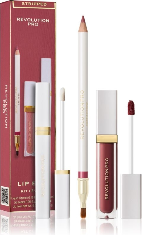 Revolution PRO Iconic Liquid Lipstick tekutá rtěnka 4,5 ml + Lip Sealer fixátor rtěnky 1,5 ml + Lip Liner konturovací tužka na rty se štětečkem 1 g