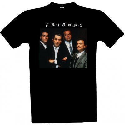 Tričko s potiskem Přátelé Friends Mafiáni Goodfellas pánské Černá