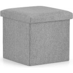 TRENDIE Skládací taburetka s úložným prostorem "M" světle šedá – Sleviste.cz