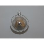 ONREX Vánoční ozdoba skleněná koule stříbrná linky pr. 7 cm – Zboží Dáma