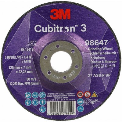 3M Cubitron 3 Brusný kotouč 125 x 7 mm 98647 7100303982 – Zboží Dáma