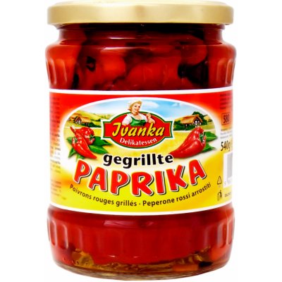 Ivanka Delikatessen Ivanka Grilované červené papriky ve slaném nálevu 580 ml