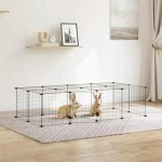 vidaXL 20panelová ohrádka pro zvířata s dvířky černá 35 x 35 cm ocel – Zboží Dáma