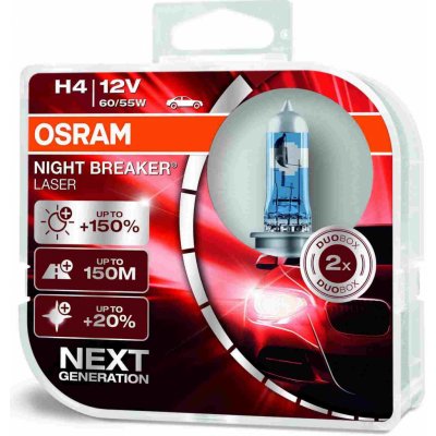 Osram Night Breaker Laser 64193NBL-HCB H4 12V 60/55W P43t-38 – Zboží Mobilmania