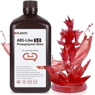 Elegoo ABS-like Resin V3.0 2KG Red 50.103.0150 – Zboží Živě