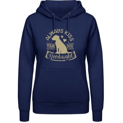 AWDis Hoodie mikina Design Always kiss your dog Oxfordská modrá – Zboží Dáma