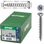 SPAX vruty 4,5x50mm Pz zápustná hlava, plný závit, pozink – Hledejceny.cz