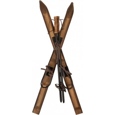 Hnědá antik dřevěná dekorace lyže Ski Vintage - 11*4*28 cm - Clayre & Eef – Hledejceny.cz