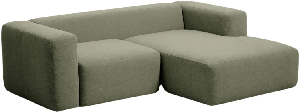 Kave Home Zelená manšestrová rohová pohovka Blok 240 cm pravá