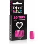 Diva & Nice Cosmetics Nalepovací umělé nehty TIPS 20 tmavě růžová 01 – Zboží Dáma