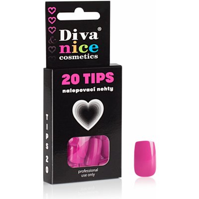 Diva & Nice Cosmetics Nalepovací umělé nehty TIPS 20 tmavě růžová 01 – Zbozi.Blesk.cz