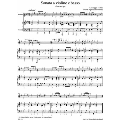 TARTINI, Guiseppe Sonata in G minor, "Devil's Trill" housle + klavír violoncello – Sleviste.cz