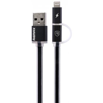 REMAX datový kabel 2v1 Aurora, USB 2.0 typ A samec na Lightning a USB 2.0 micro-B, 1m