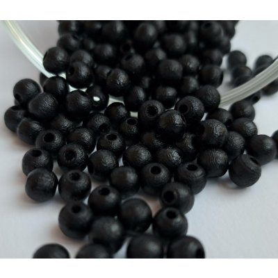 Detoa dřevěné korálky černé 6 mm 10 ks – Zboží Dáma