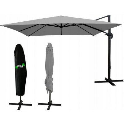 Garden Line Zahradní slunečník ROMA, 3x3m, šedý – Zboží Dáma