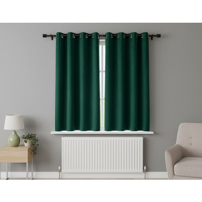 Zatemňovací krátký závěs s kroužky "BLACKOUT" NEW VITORIA 135x160 cm zelená (cena za 1 kus) Mybesthome – Zboží Dáma