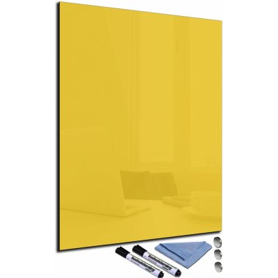 Glasdekor Magnetická skleněná tabule 80 x 60 cm banánová – Zboží Mobilmania