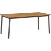 Jídelní stůl Apple Bee Jídelní stůl Bijou, Apple Bee, obdélníkový 180x90x76 cm, rám hliník barva šedobéžová Taupe, deska teak natural