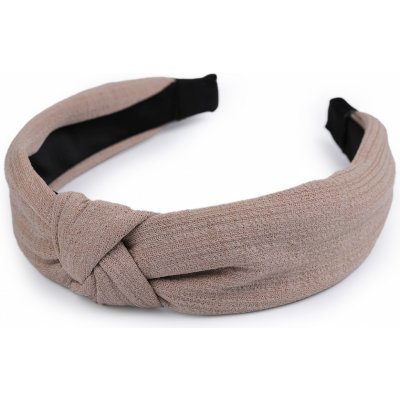 Čelenka do vlasů s uzlem textilní Varianta: 1 béžová, Balení: 1 ks – Zbozi.Blesk.cz