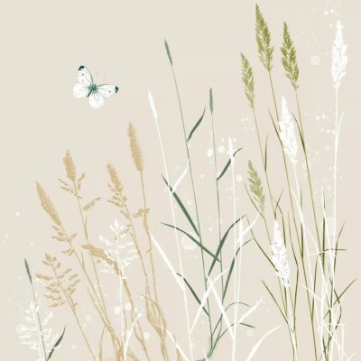 Ubrousek 33x33cm Rostliny luční traviny – Zboží Dáma