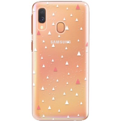 Pouzdro iSaprio - Abstract Triangles 02 Samsung Galaxy A40 bílé – Zboží Mobilmania