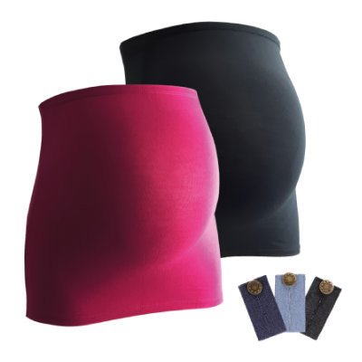 Mamaband břišní pás 2-pack 3-pack kalhoty prodloužení černá/magenta – Zbozi.Blesk.cz