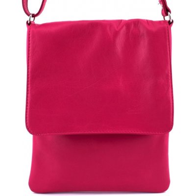 Arteddy dámská kožená crossbody kabelka s klopnou fuxia – Zboží Mobilmania