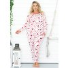 Emocja dámské pyžamo s dlouhým rukávem bílo růžové