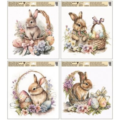 Okenní fólie velikonoční zajíček s glitry 30 x 33,5 cm – Sleviste.cz