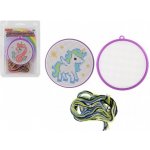 SMT Creatoys Vyšívání křížkovým stehem jednorožec vyšívací rámeček 1 předloha 6 bavlnek v blistru 12 5x18x1cm – Zboží Dáma