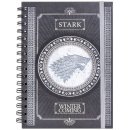 CurePink Poznánkový A5 blok Game of Thrones/Hra o Trůny: Stark Logo 14,8 x 21 cm kroužková vazba SR72501